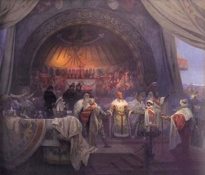 Alfons Mucha The Bohemian King Premysl Otakar II: The Union of Slavic Dynasties oil painting picture